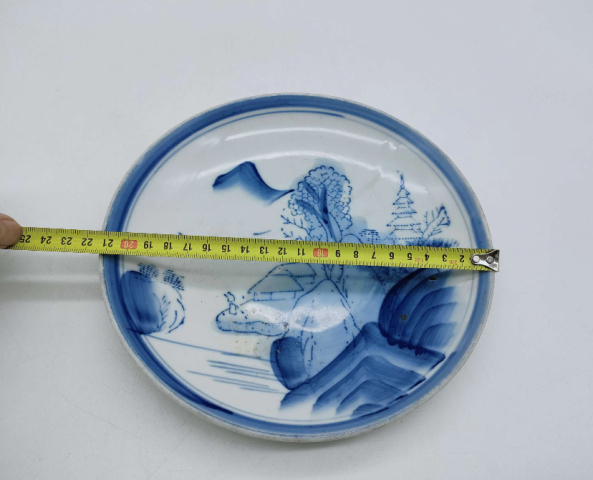 古玩陶瓷山水紋青花盤拍賣,當(dāng)前價格398元