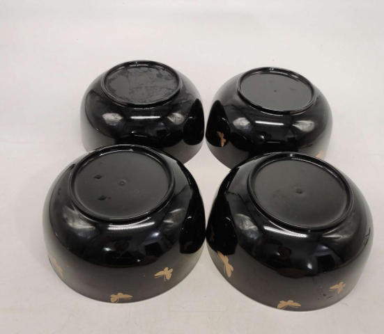 古玩陶瓷描金漆器蝶紋碗拍賣,當前價格168元