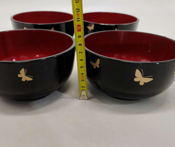 古玩陶瓷描金漆器蝶紋碗拍賣,當前價格168元