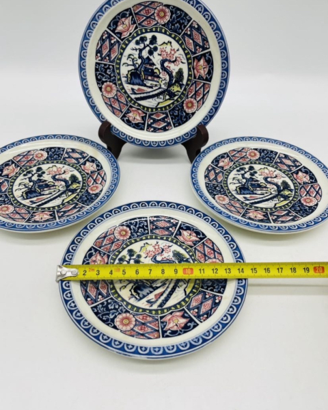 古玩陶瓷青花加彩盤拍賣,當前價格298元