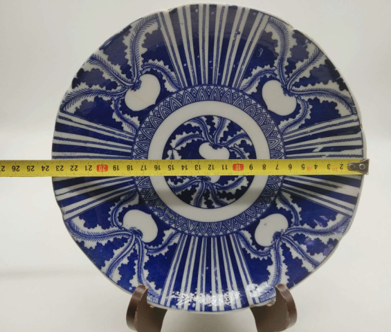 古玩陶瓷花果紋青花盤拍賣,當前價格398元