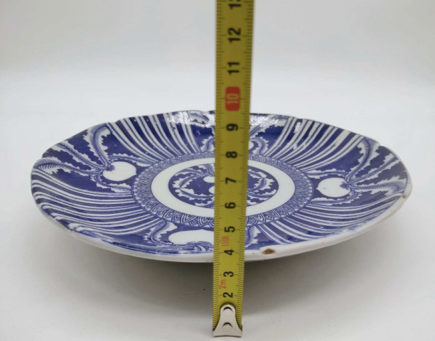 古玩陶瓷花果紋青花盤拍賣,當前價格398元