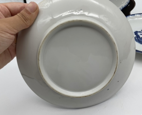 古玩陶瓷嬰戲紋青花盤拍賣，當前價格350元