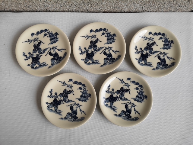 古玩陶瓷嬰戲紋青花盤拍賣，當前價格398元