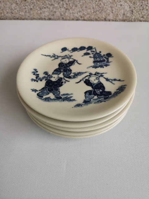 古玩陶瓷嬰戲紋青花盤拍賣，當前價格398元