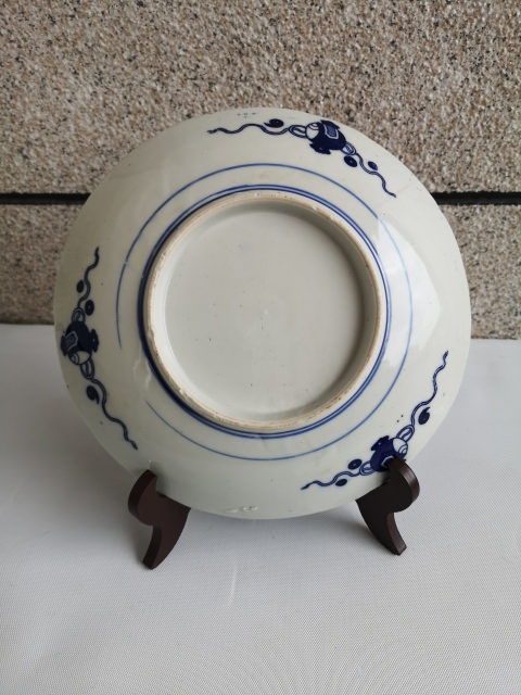 古玩陶瓷花果紋青花盤拍賣,當前價格398元