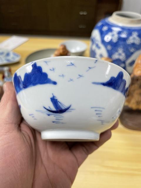 古玩陶瓷清道光 精品玉字款人物山水紋青花碗拍賣,當(dāng)前價(jià)格1500元