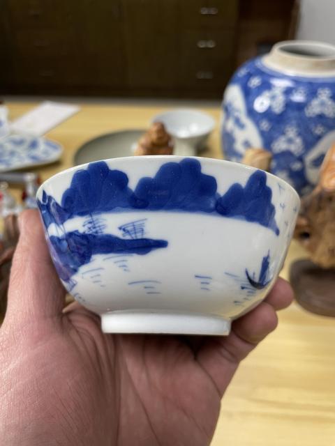 古玩陶瓷清道光 精品玉字款人物山水紋青花碗拍賣,當(dāng)前價(jià)格1500元