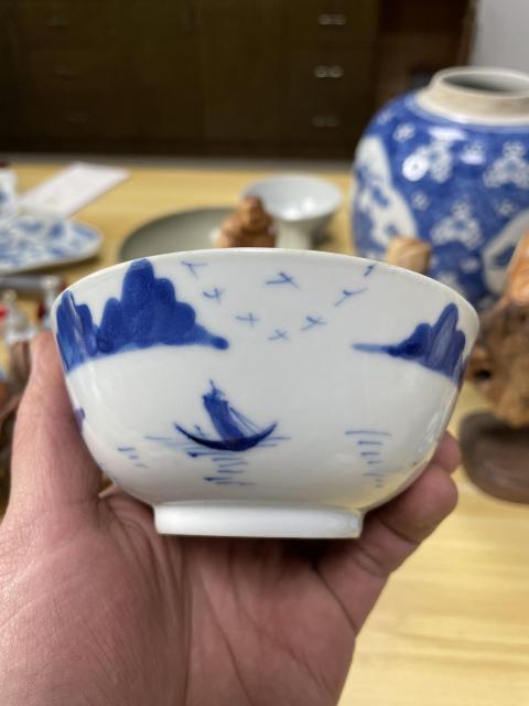 古玩陶瓷清道光 精品玉字款人物山水紋青花碗拍賣,當(dāng)前價(jià)格1500元