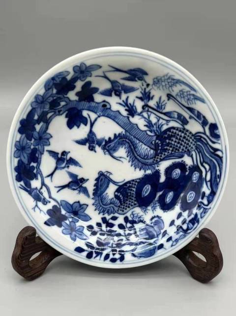 古玩陶瓷青花小盤拍賣，當(dāng)前價(jià)格4000元
