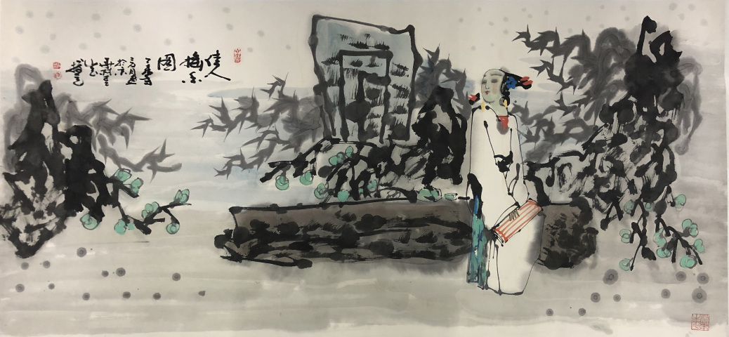 古玩字畫中美協，河北美協理事王樹立《雙梅圖》拍賣，當前價格1688元
