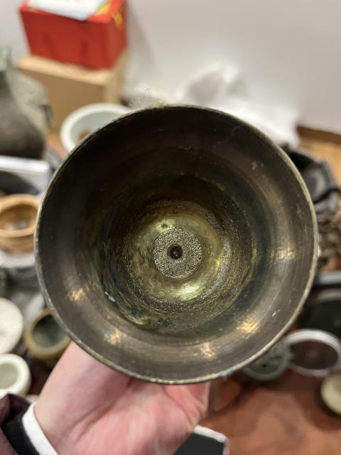 古玩雜項晚清刻畫銅瓶拍賣,當前價格199元