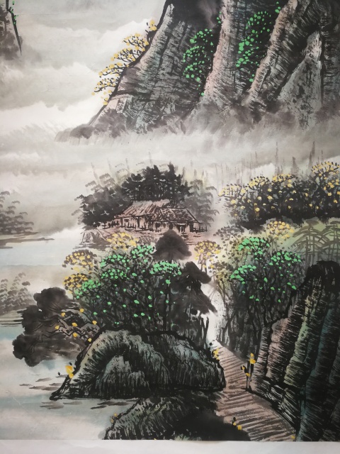 古玩字畫河南美協會員吳道子書畫院院長任森雨江南早春拍賣，當前價格299元
