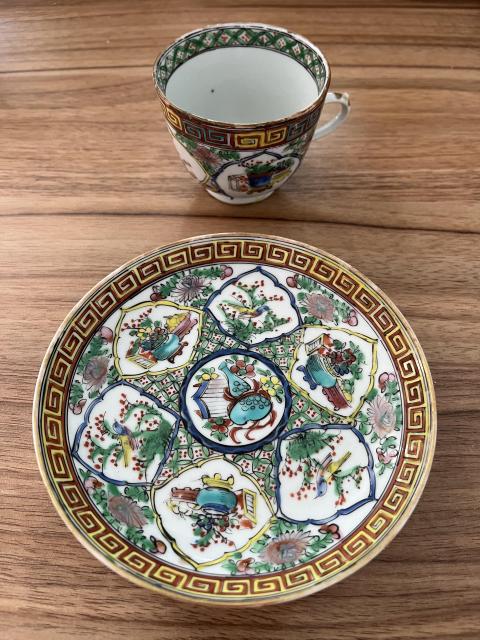 古玩陶瓷廣彩杯盤拍賣,當前價格1200元