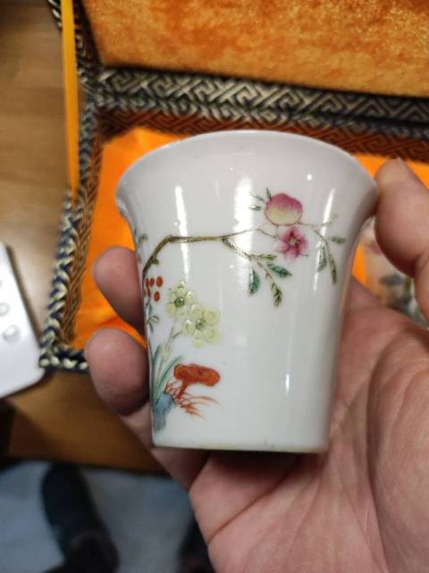 古玩陶瓷粉彩杯拍賣，當(dāng)前價(jià)格12000元