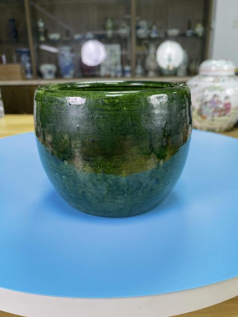 古玩陶瓷民國(guó)?綠釉筆洗拍賣,當(dāng)前價(jià)格699元