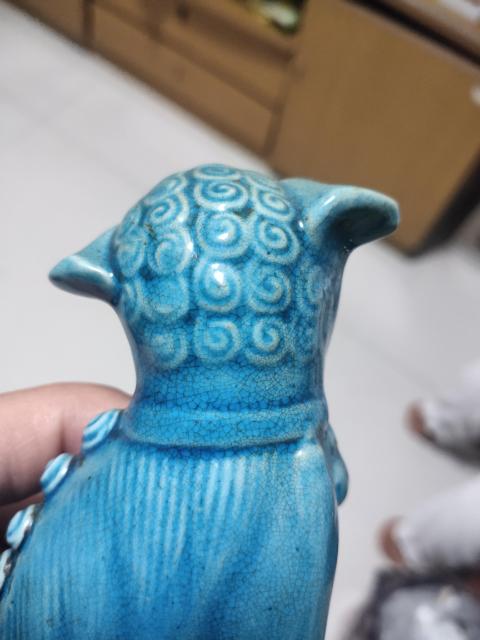 古玩陶瓷孔雀藍獅子拍賣，當前價格588元