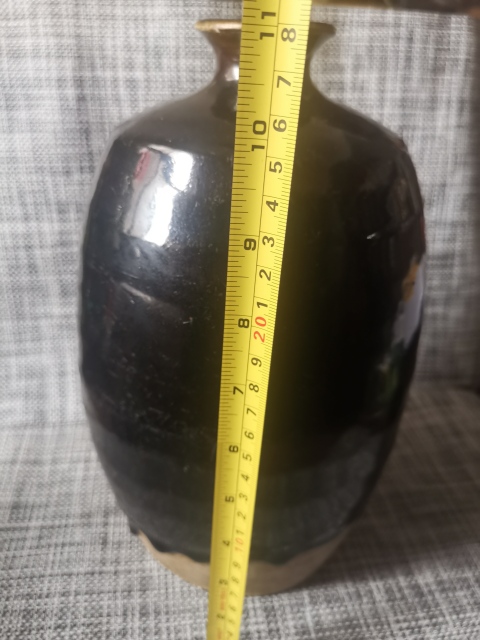 古玩陶瓷明代,磁州窯,黑釉大梅瓶拍賣(mài),當(dāng)前價(jià)格3333元