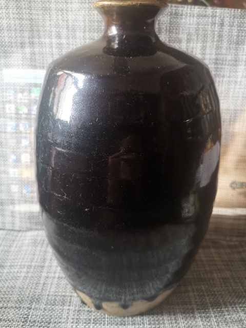古玩陶瓷明代,磁州窯,黑釉大梅瓶拍賣(mài),當(dāng)前價(jià)格3333元