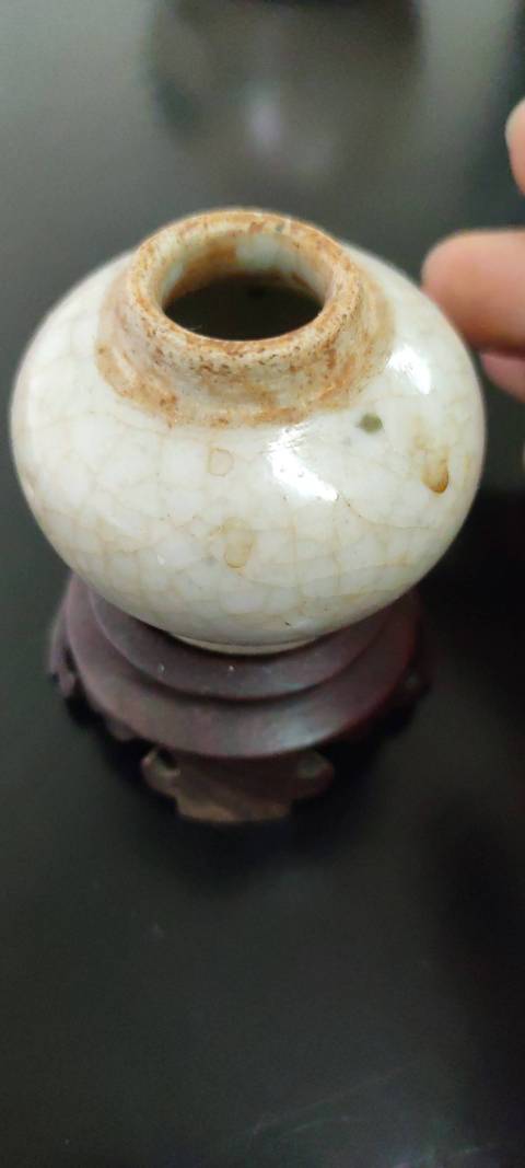 古玩陶瓷哥釉石榴罐(截口)拍賣,當前價格1500元