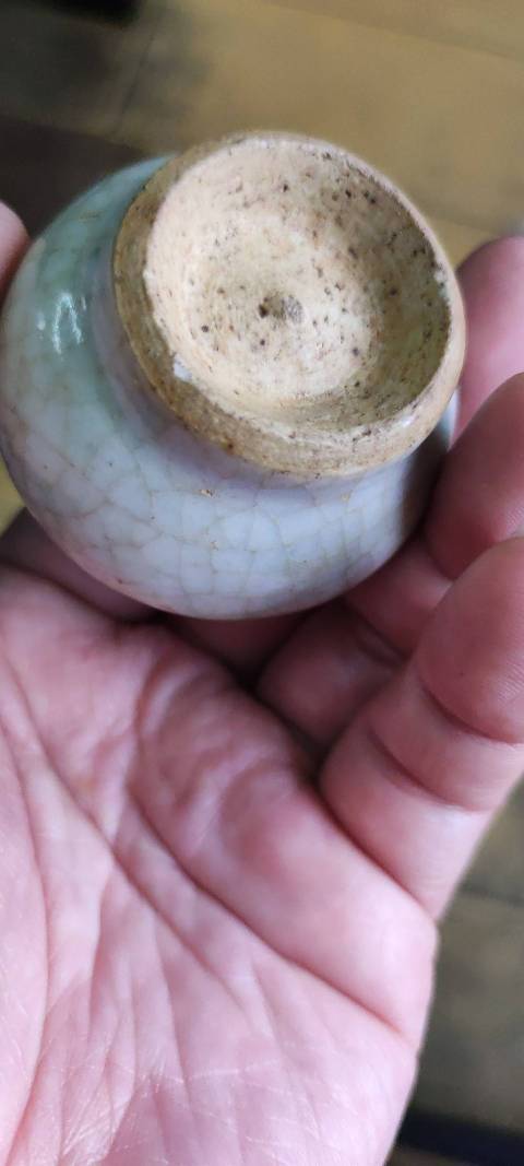 古玩陶瓷哥釉石榴罐(截口)拍賣,當前價格1500元