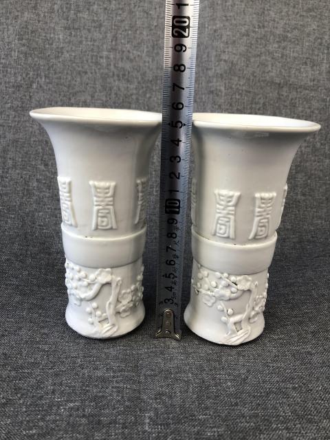 古玩陶瓷清末民初?德化窯花觚拍賣，當前價格1200元