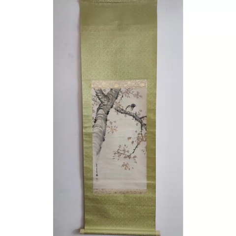 古玩字畫民國時期香云散史花鳥手工原裱立軸帶原裝木盒拍賣，當前價格488元