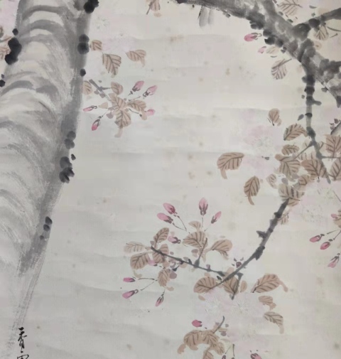 古玩字畫民國時期香云散史花鳥手工原裱立軸帶原裝木盒拍賣，當前價格488元