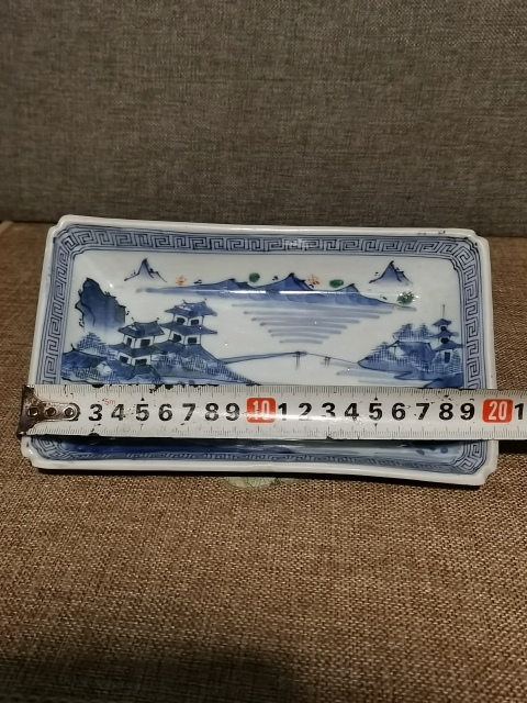 古玩陶瓷【精美筆洗】晚清民國青花四方窩角文房筆洗拍賣,當前價格860元