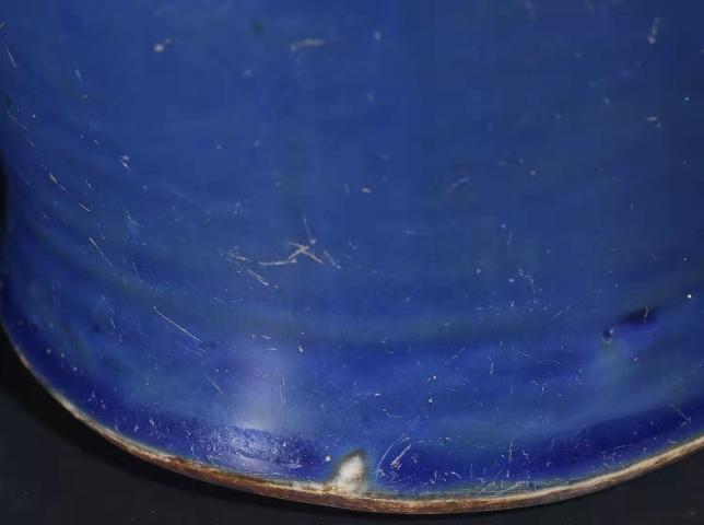 古玩陶瓷明早期風格祭藍釉梅瓶拍賣，當前價格360000元