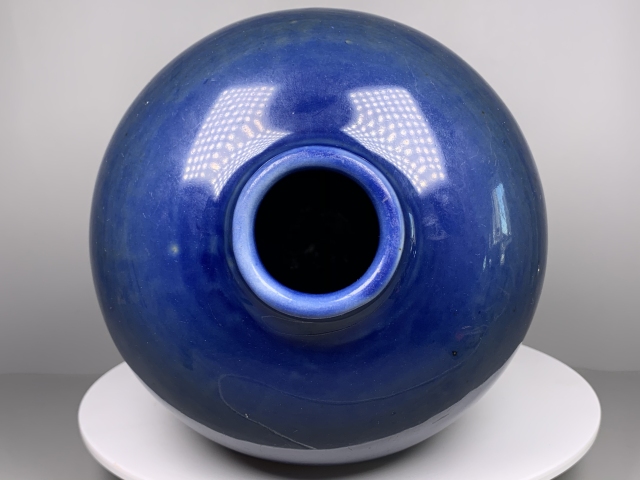 古玩陶瓷明早期風格祭藍釉梅瓶拍賣，當前價格360000元