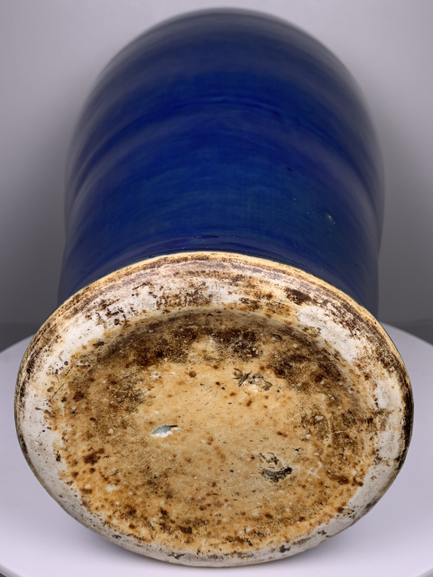 古玩陶瓷明早期風格祭藍釉梅瓶拍賣，當前價格360000元