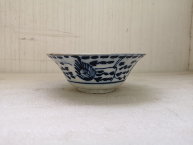 古玩陶瓷磁州窯青花花卉紋碗拍賣,當前價格450元