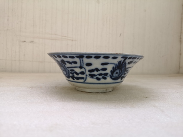 古玩陶瓷磁州窯青花花卉紋碗拍賣,當前價格450元