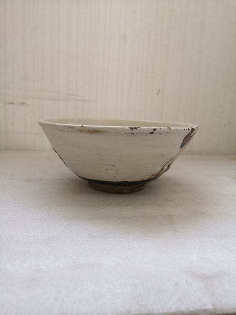 古玩陶瓷磁州窯白地福壽字碗拍賣,當前價格350元