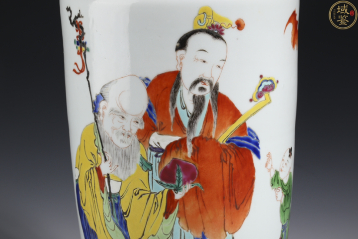 古玩陶瓷清咸豐 極品粉彩三星人物紋大瓶拍賣，當前價格7800元