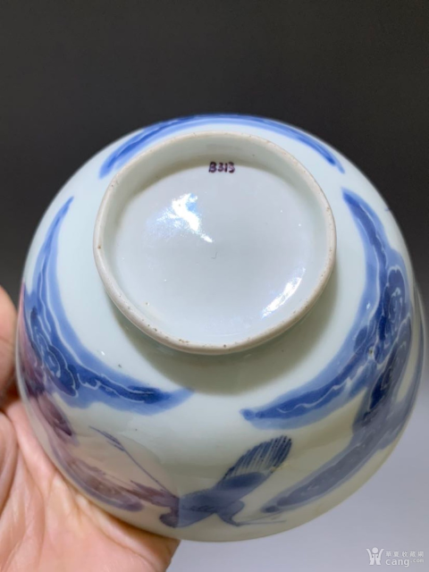 古玩陶瓷鶴紋青花碗拍賣，當前價格1000元