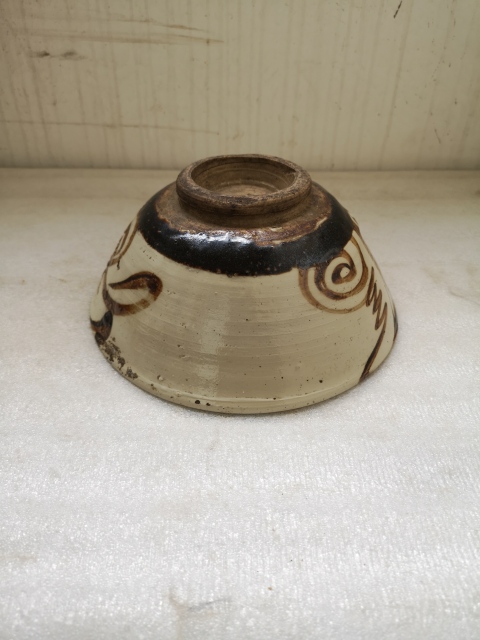古玩陶瓷磁州窯白地福壽字碗拍賣,當前價格350元