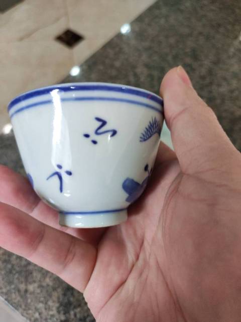 古玩陶瓷青花三星杯拍賣,當前價格3000元