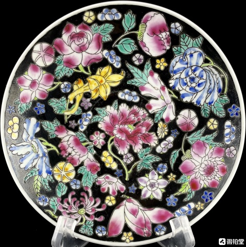 中国美術 古玩 粉彩花卉紋樣皿 域鉴古玩】清代粉彩花卉纹八方贡盘拍卖价格/图片/值多少钱