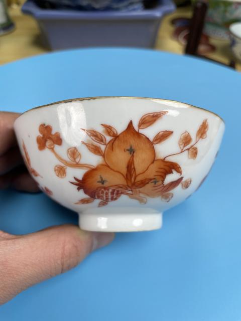 古玩陶瓷清同治 精品礬紅福壽三多紋碗(二級官)拍賣,當前價格1750元
