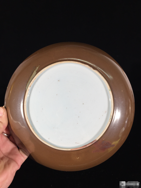 古玩陶瓷清早期山水紋粉彩描金盤拍賣，當前價格1588元
