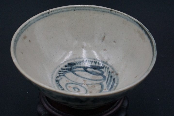 古玩陶瓷青花海馬紋碗拍賣，當前價格1000元