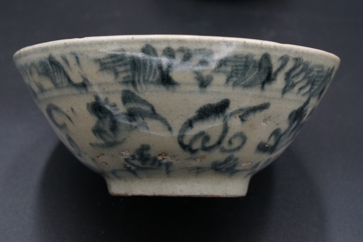 古玩陶瓷青花海馬紋碗拍賣，當前價格1000元