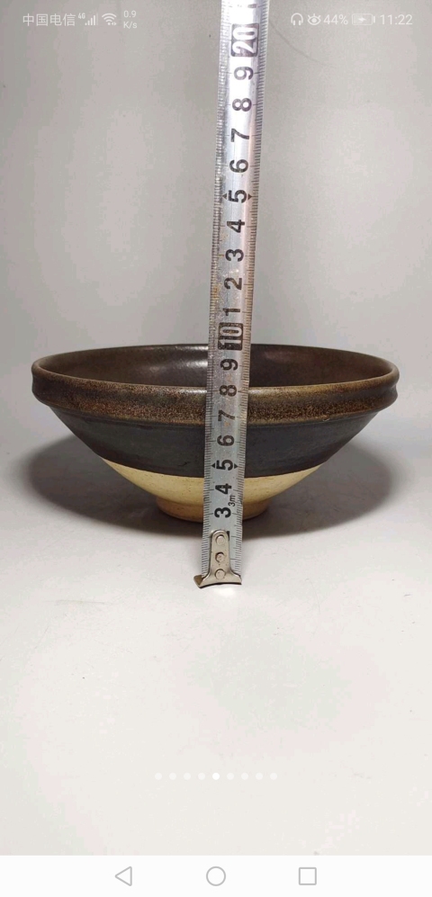 古玩陶瓷臨汾窯褐釉折沿碗拍賣,當前價格2298元