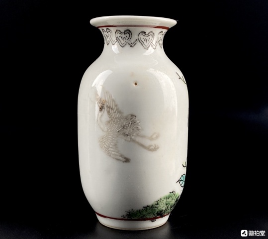 域鉴古玩】粉彩花鸟纹撇口瓶拍卖价格/图片/值多少钱