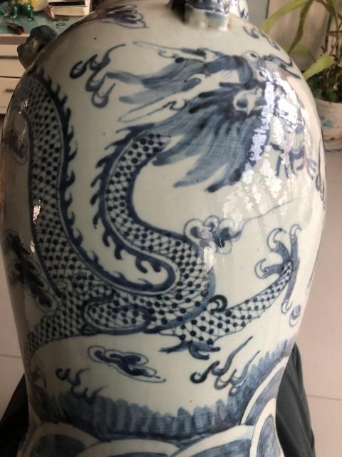 古玩陶瓷龍紋青花四系將軍罐拍賣，當前價格5000元