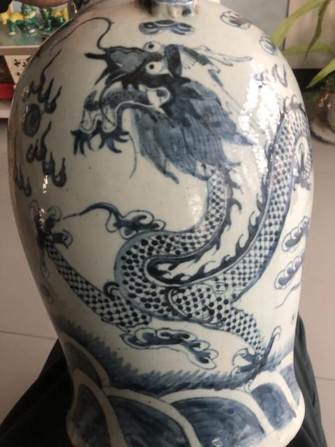 古玩陶瓷龍紋青花四系將軍罐拍賣，當前價格5000元