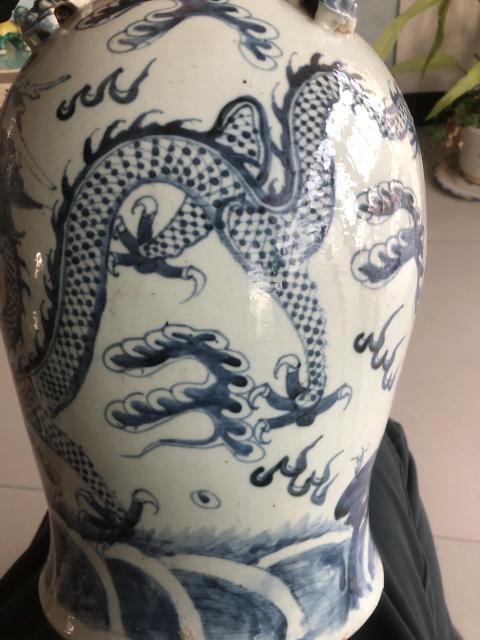 古玩陶瓷龍紋青花四系將軍罐拍賣，當前價格5000元