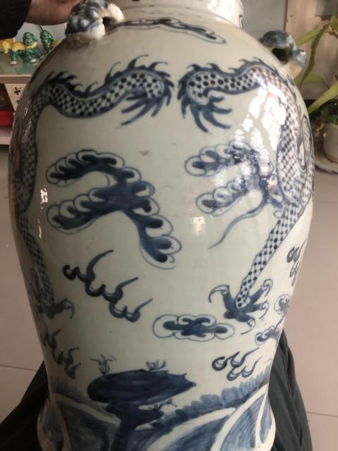 古玩陶瓷龍紋青花四系將軍罐拍賣，當前價格5000元